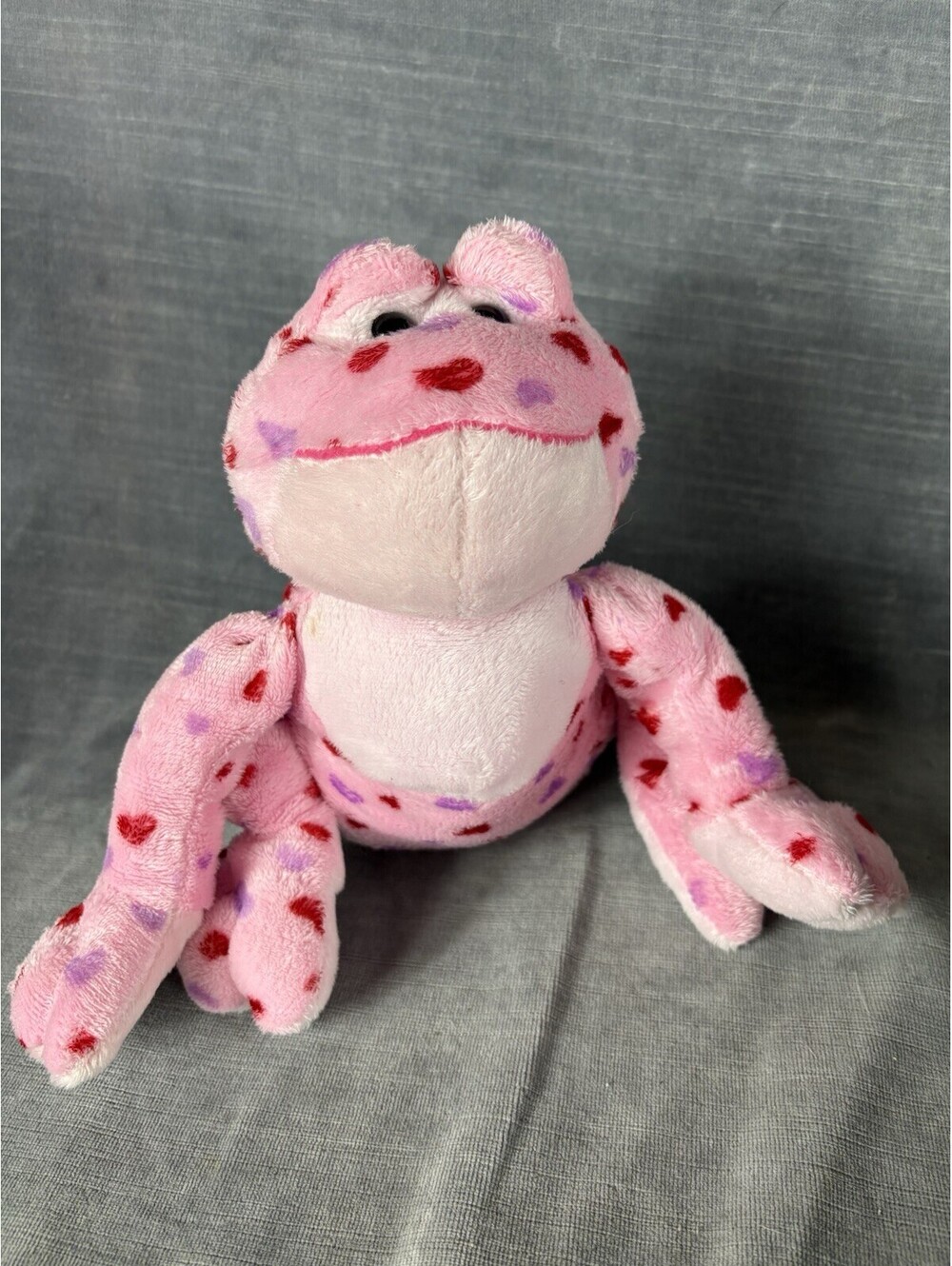 Ganz Webkinz Love Frog Pink Red Purple Hearts HM144 Plush Stuffed No Code 8"